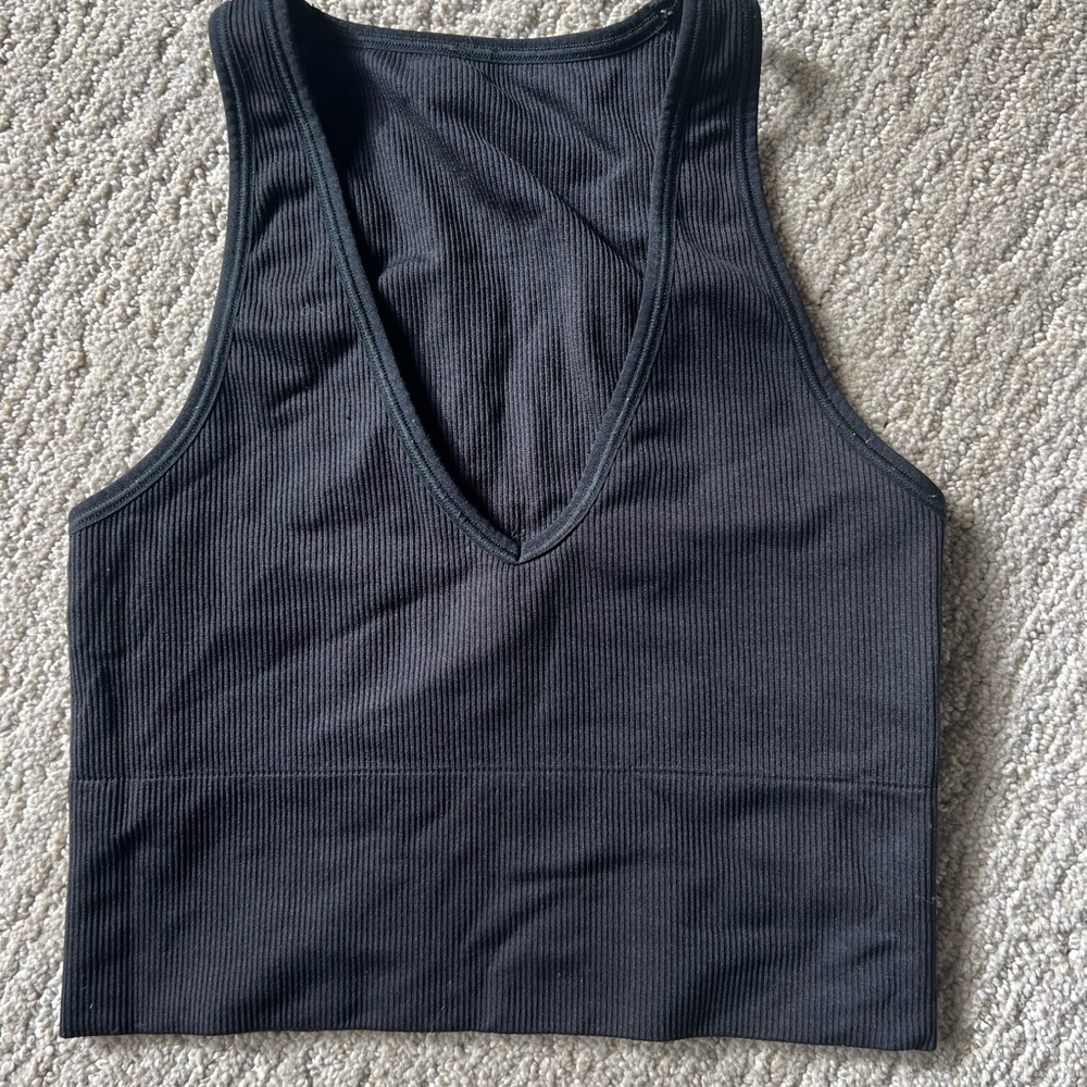 Athleta Aurora Seamless Crop Rib Tank - Size XS - black